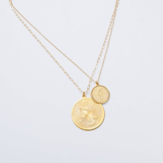 Layered Zodiac & Initial Necklace - John Wind Jewelry