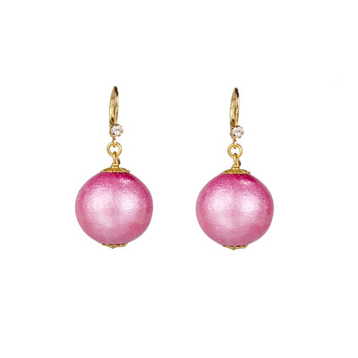 20mm Pink Cotton Pearl Earrings - John Wind Jewelry