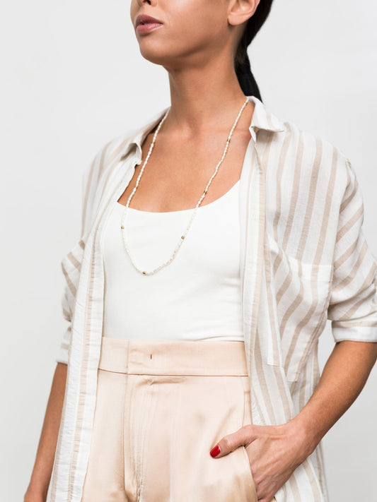 30" Satellite Rice Pearl Chain - John Wind Jewelry