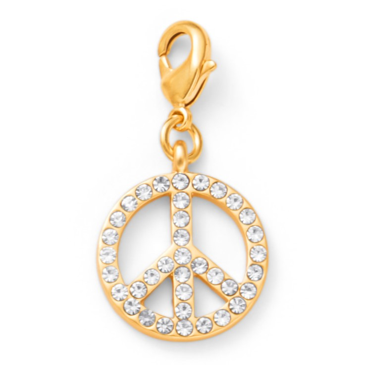 Gold Crystal Peace Sign