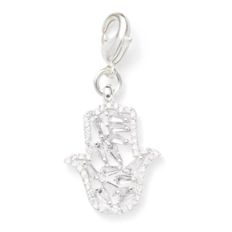 Silver Crystal Hamsa