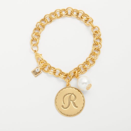 Charm Bar Sorority Initial Bracelet - John Wind Jewelry