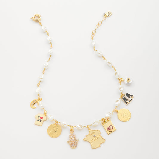Custom Charm Pearl Necklace - John Wind Jewelry
