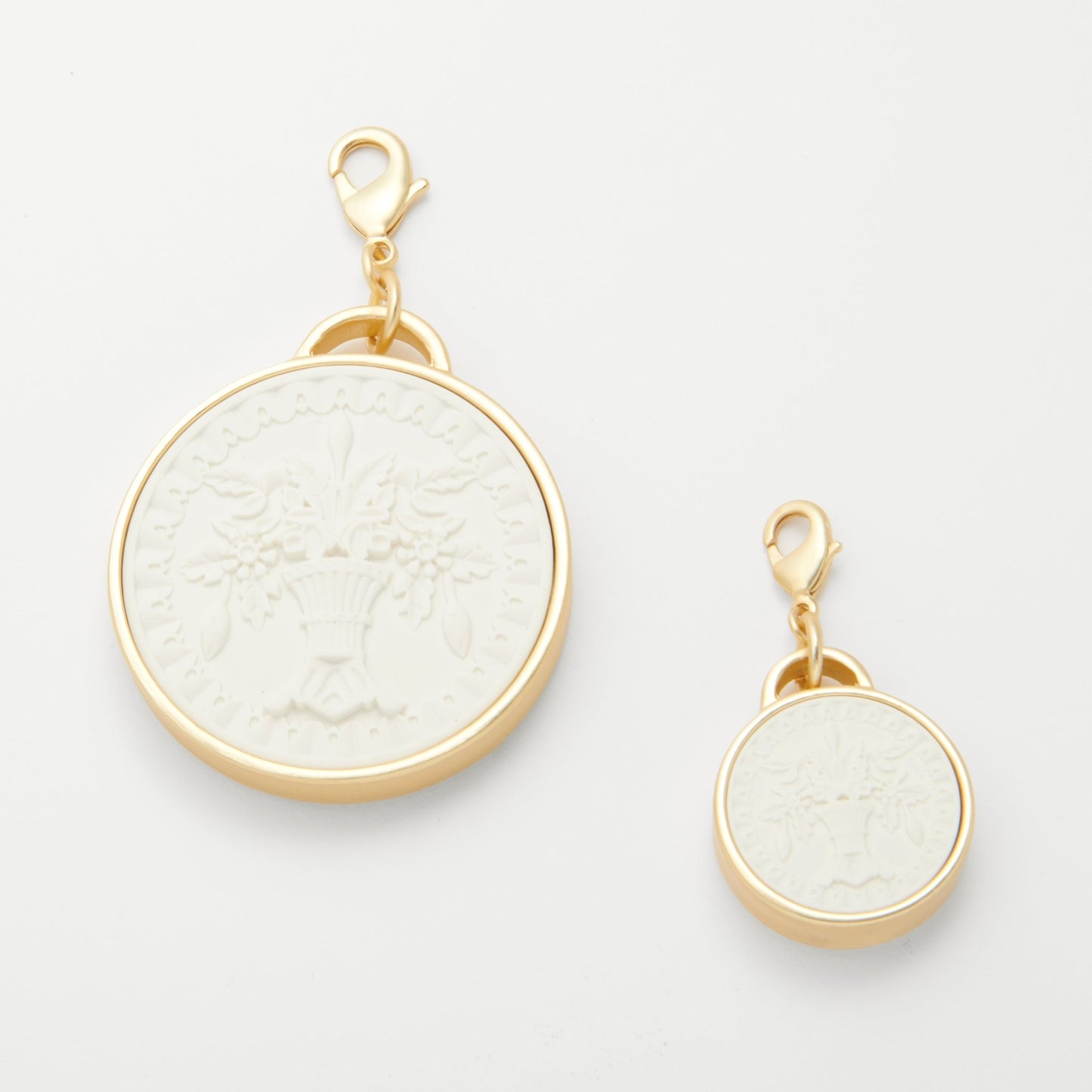 Intaglio Floral Basket Charm - John Wind Jewelry