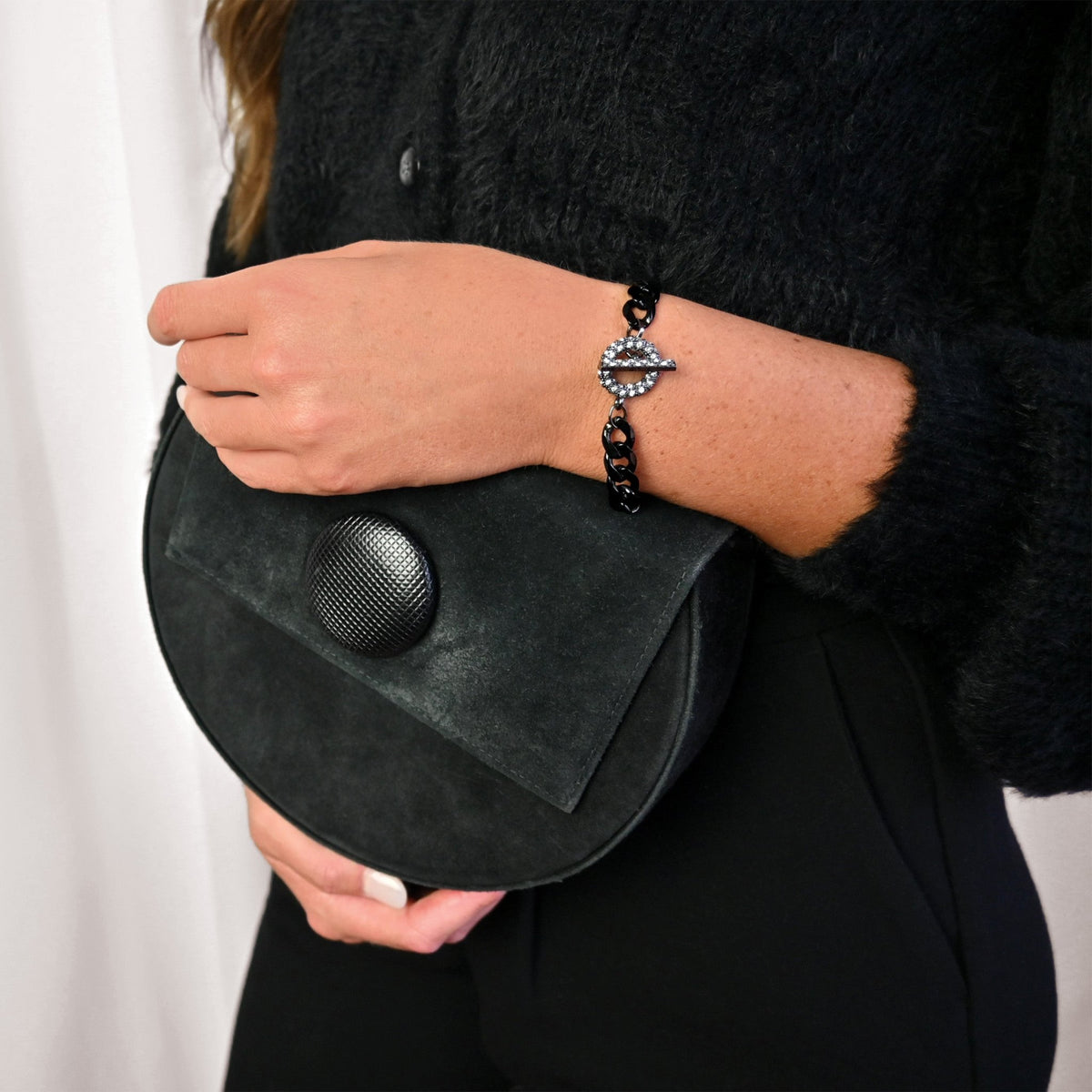 Noir Pavé Toggle Bracelet - John Wind Jewelry