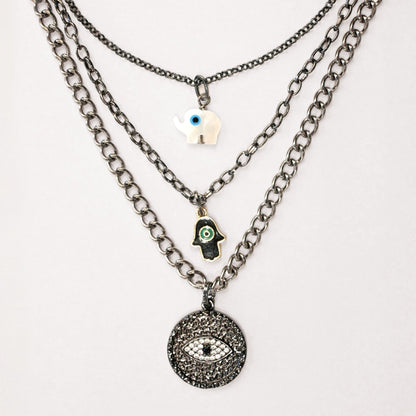 Noir Protection Evil Eye Necklace - John Wind Jewelry