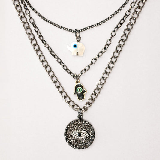 Noir Protection Evil Eye Necklace - John Wind Jewelry