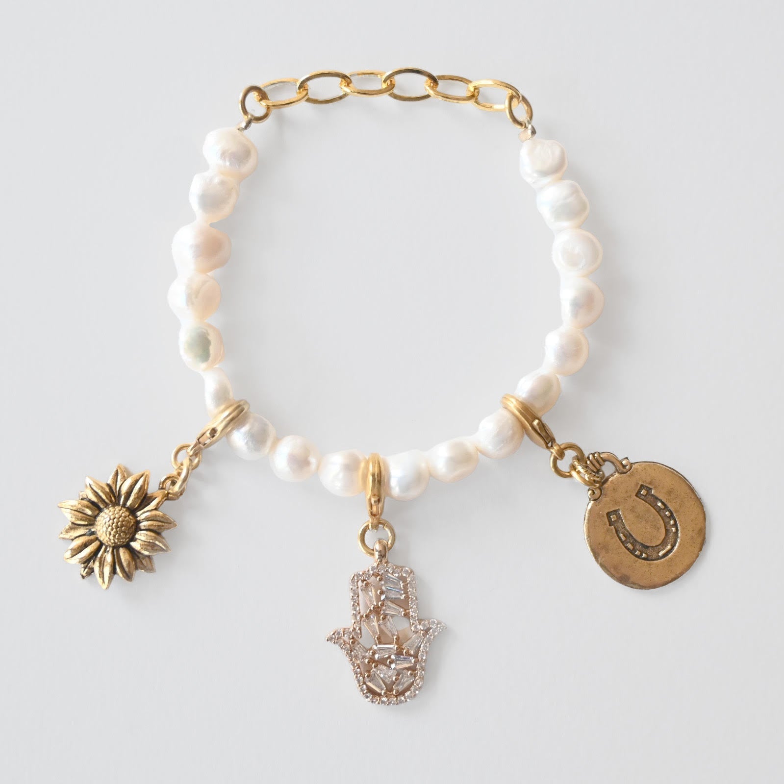 Stretch Pearl Custom Charm Bracelet - John Wind Jewelry