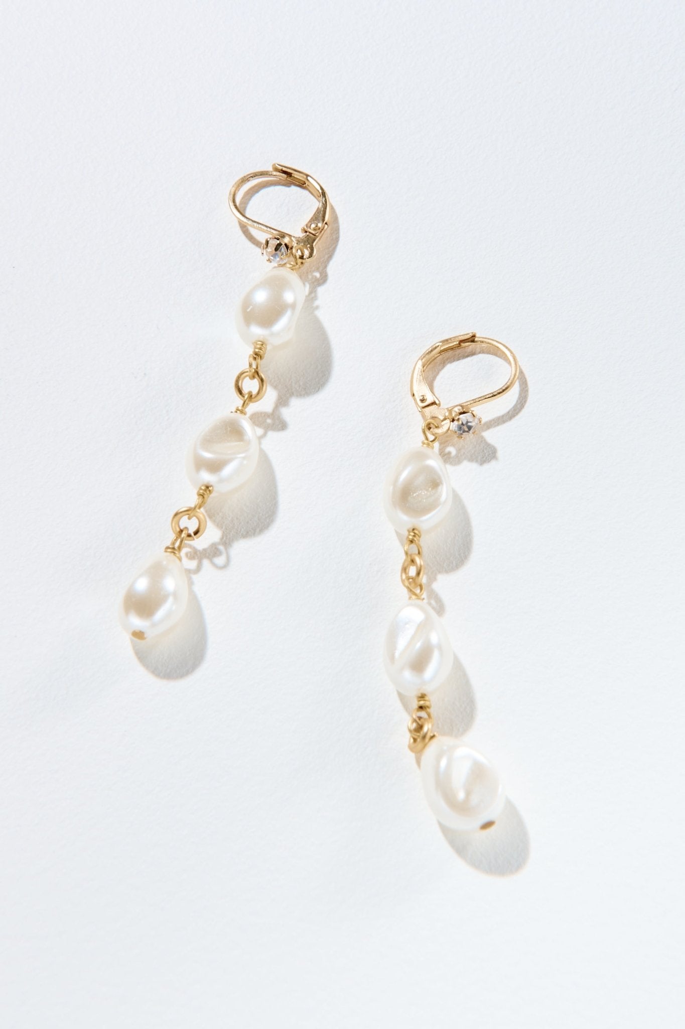 2.5" Petite Cream Baroque Pearl Drop Earring - John Wind Maximal Art