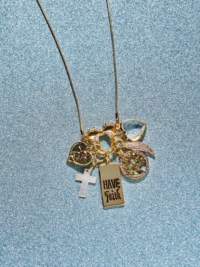 30" Vintage Faith Charm Necklace - John Wind Maximal Art