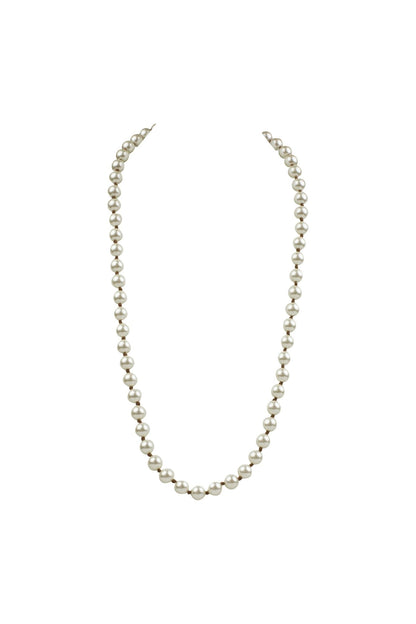 38" Saddle & Crème 10mm Knotted Pearl Necklace - John Wind Maximal Art