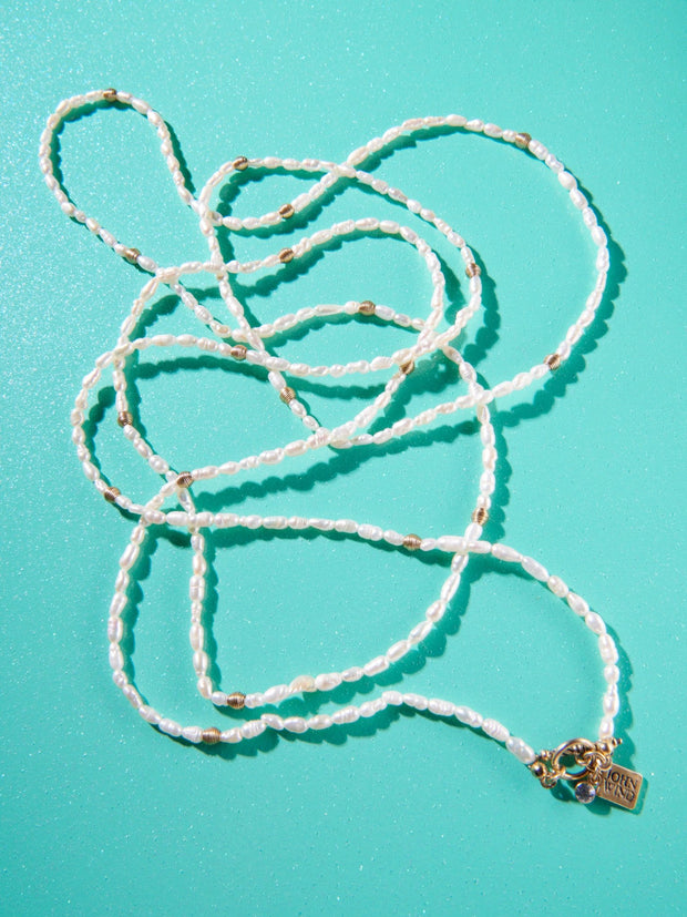 60" Satellite Rice Pearl Chain - John Wind Jewelry