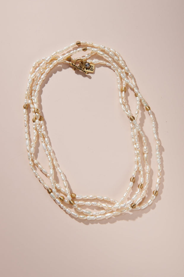 60" Satellite Rice Pearl Chain - John Wind Jewelry