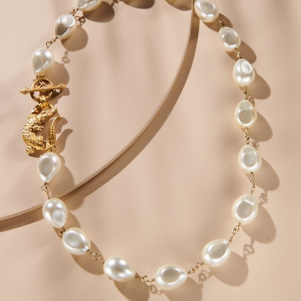 Baroque Pearl Necklace with Gator Clasp - John Wind Maximal Art