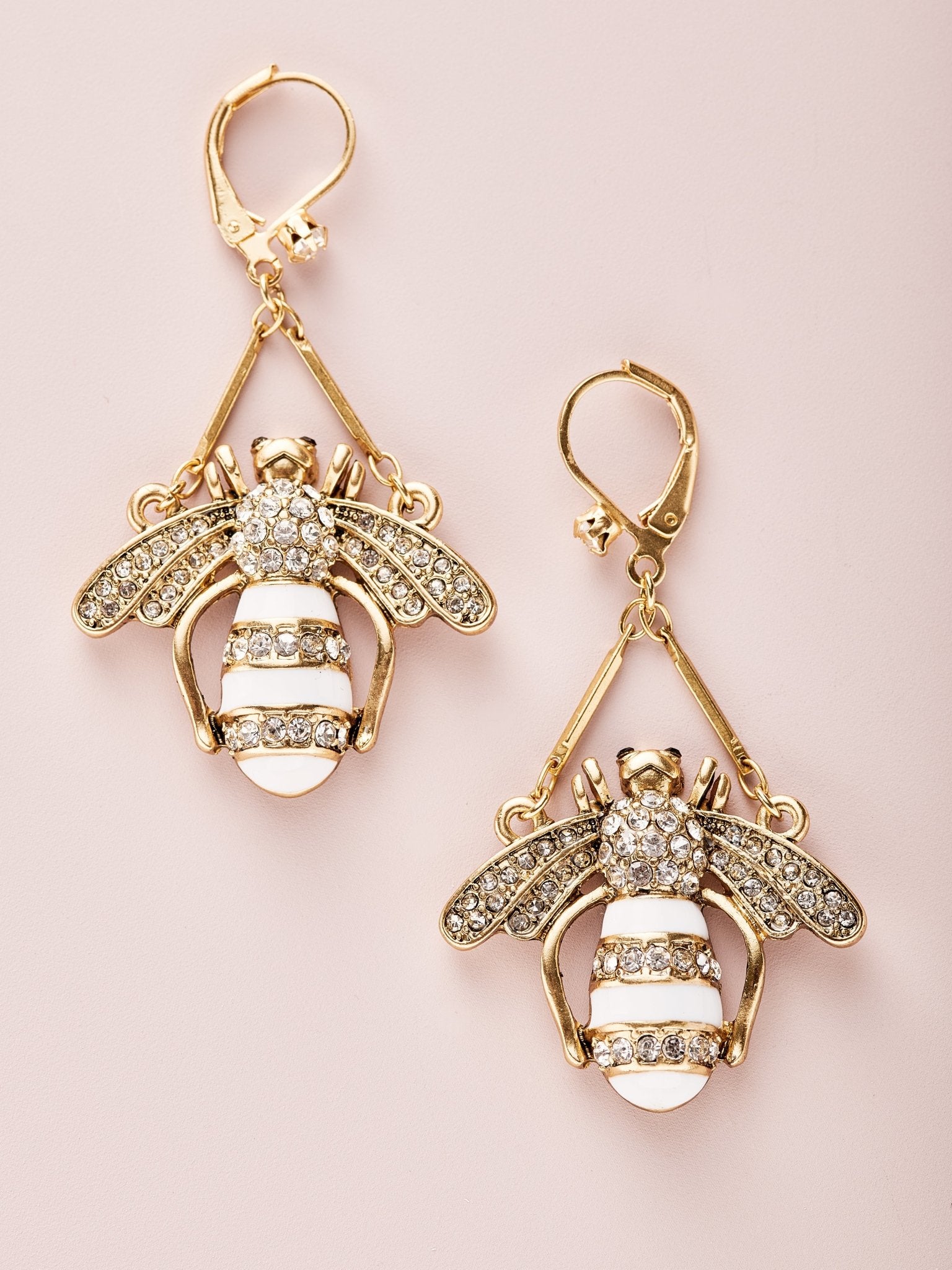 Crystal bee earrings Clearance