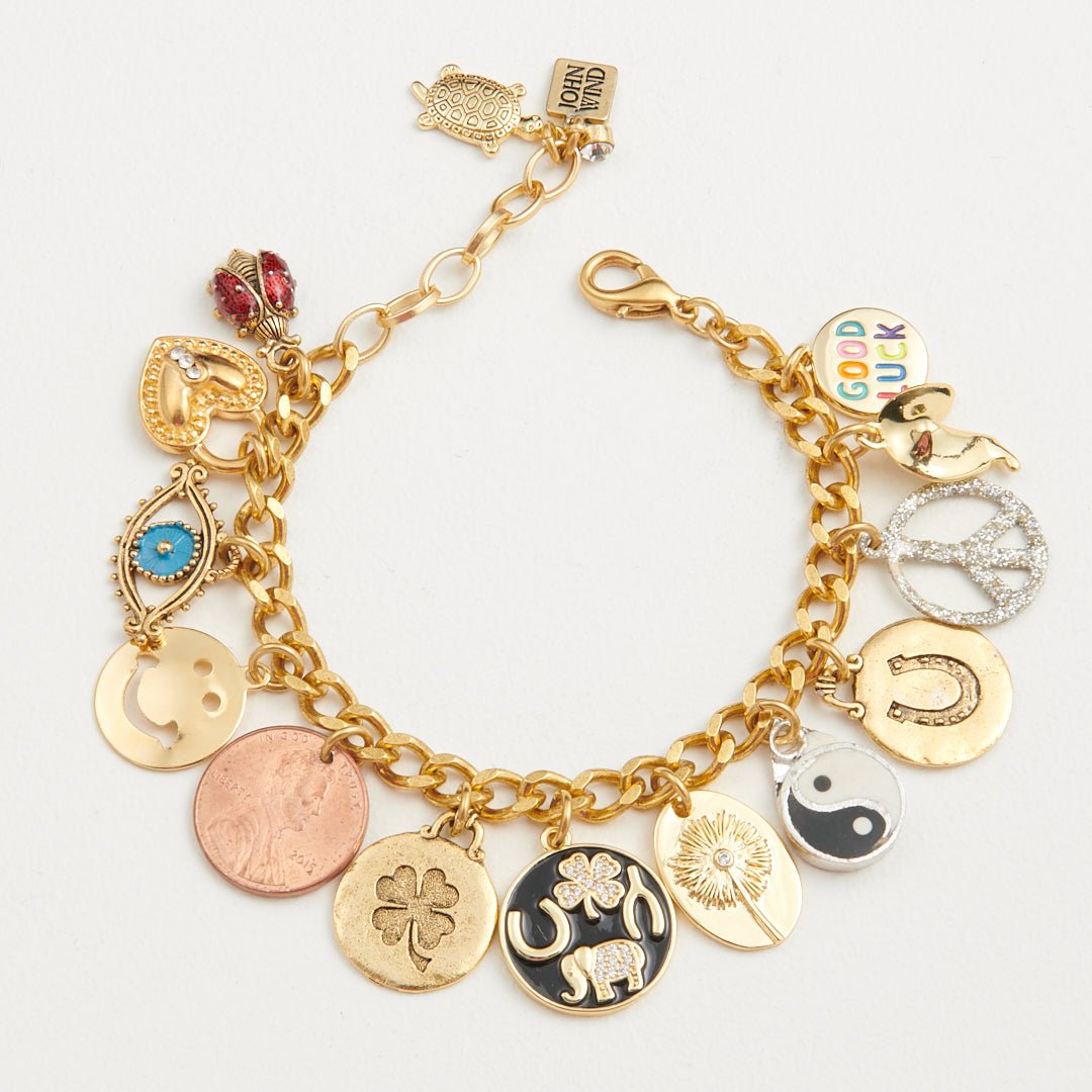 FRENELLE Jewellery | Rose-Gold Charm Bracelet | FREE charms