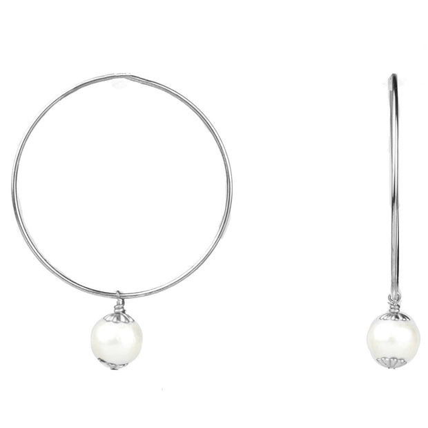 Infinity Cotton Pearl Hoop Earring - John Wind Maximal Art