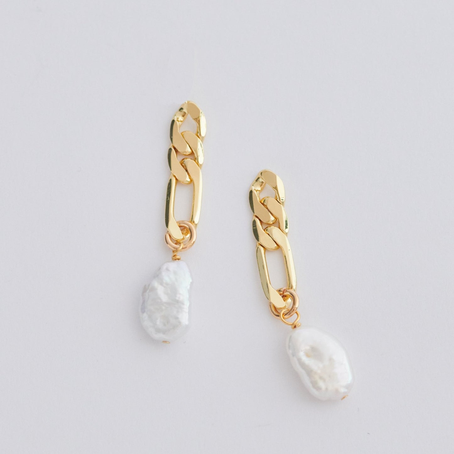 Pearl Link Earrings - John Wind Jewelry