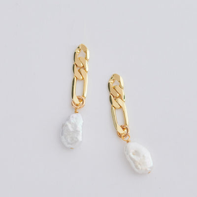 Pearl Link Earrings - John Wind Jewelry