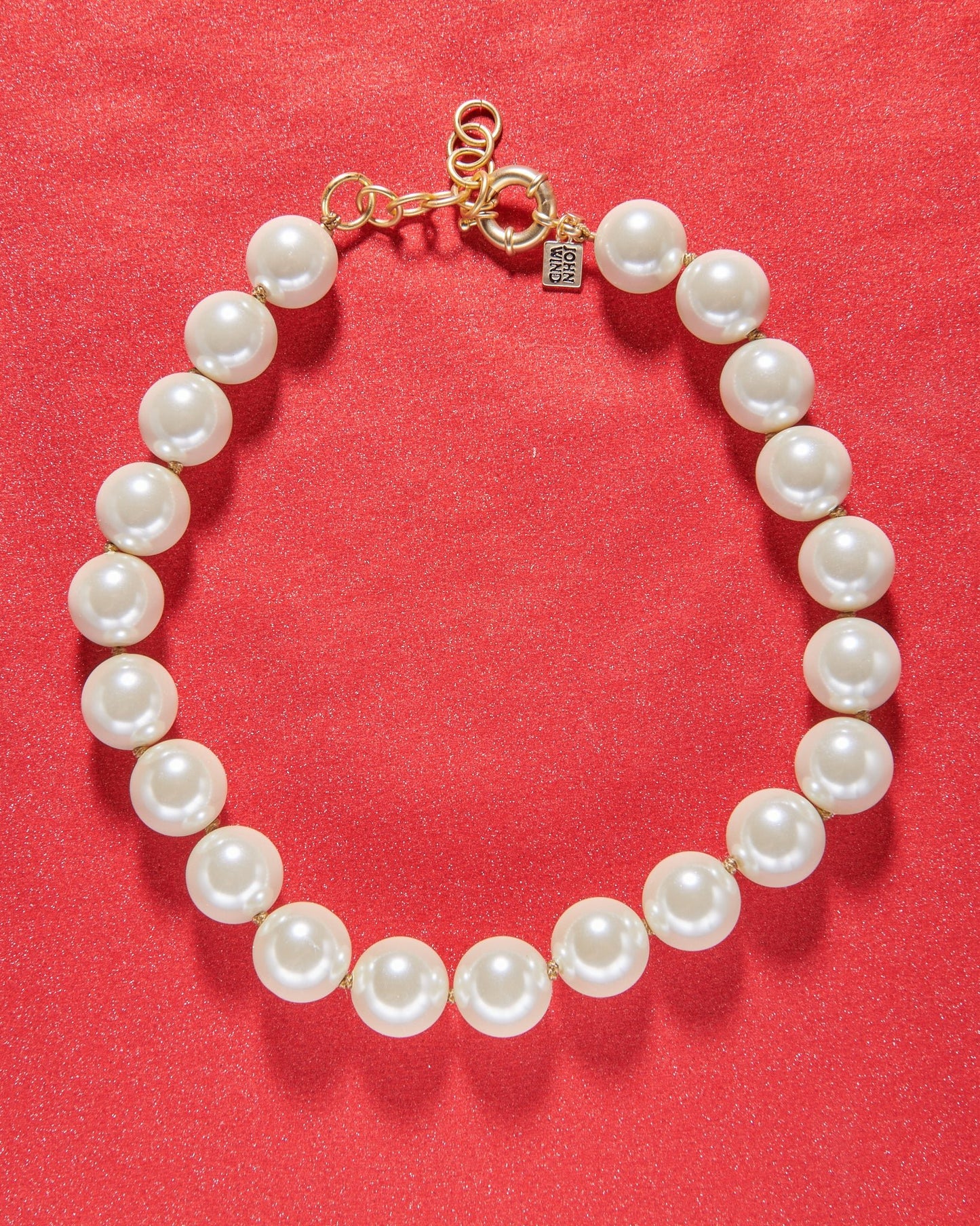 Saddle & Crème 17mm Knotted Pearl Necklace - John Wind Maximal Art