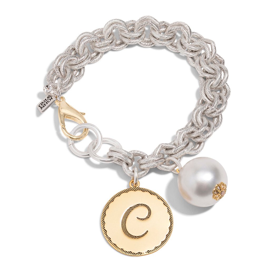 sorority gal cotton pearl initial bracelet 419870
