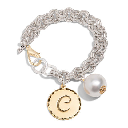 Sorority Gal Cotton Pearl Initial Bracelet - John Wind Maximal Art