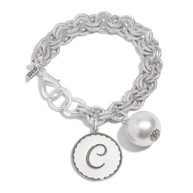 Sorority Gal Cotton Pearl Initial Bracelet - John Wind Maximal Art