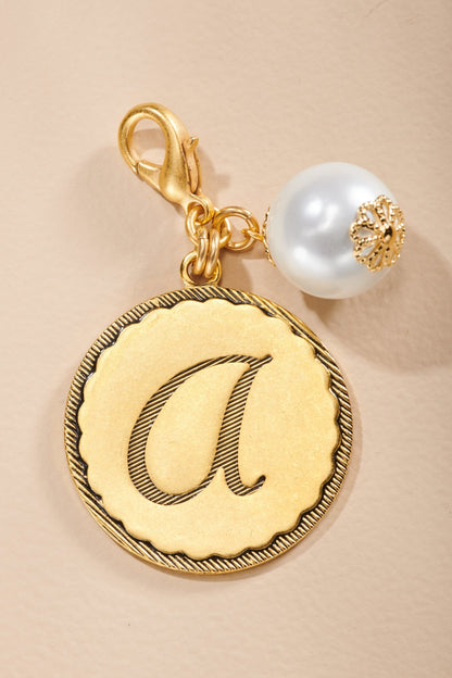 Sorority Gal Initial Pearl Charm, Gold or Silver - John Wind Maximal Art