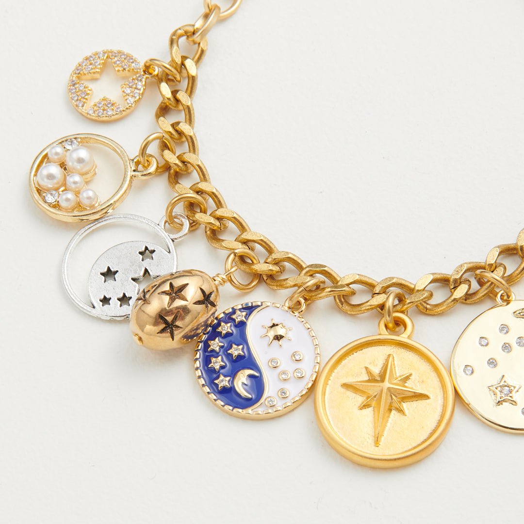 The Moon & The Stars Mini Charm Bracelet - John Wind Maximal Art