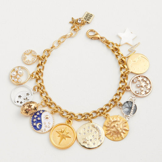 The Moon & The Stars Mini Charm Bracelet - John Wind Maximal Art