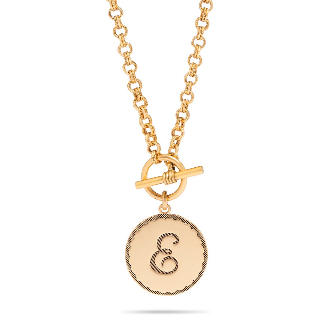 Gold Tone Initial Necklace  Whimsical Initial Charms – lark & juniper