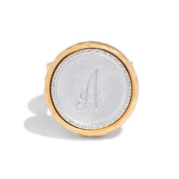 Two-Tone Sorority Gal Initial Ring - John Wind Maximal Art