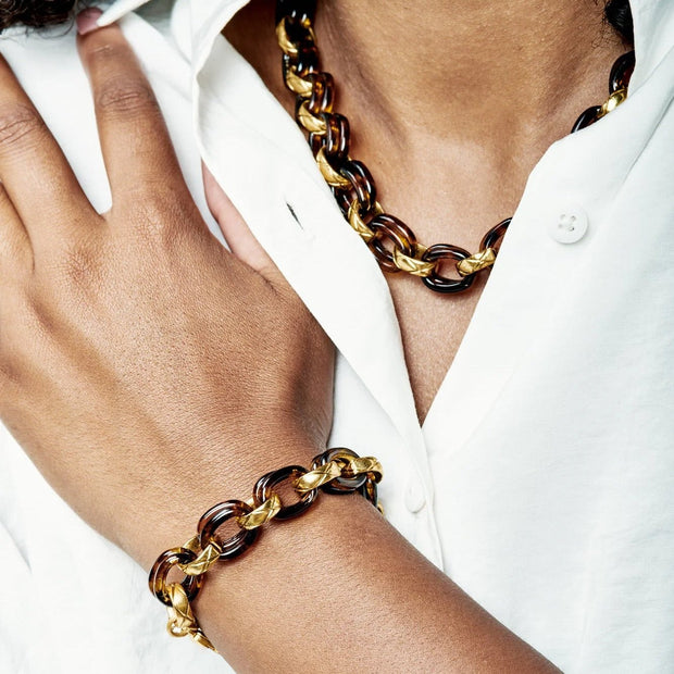 Woven Chain & Tortoise Bracelet - John Wind Jewelry